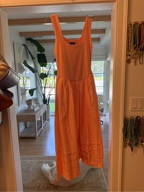 J. Crew Coral Orange Sleeveless Maxi Dress